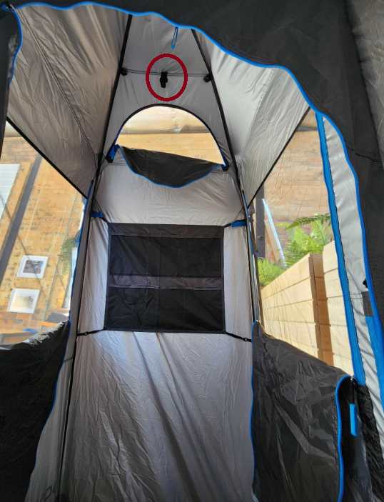 Can the ENSUITE tent hold a solar shower bag? Joolca Support